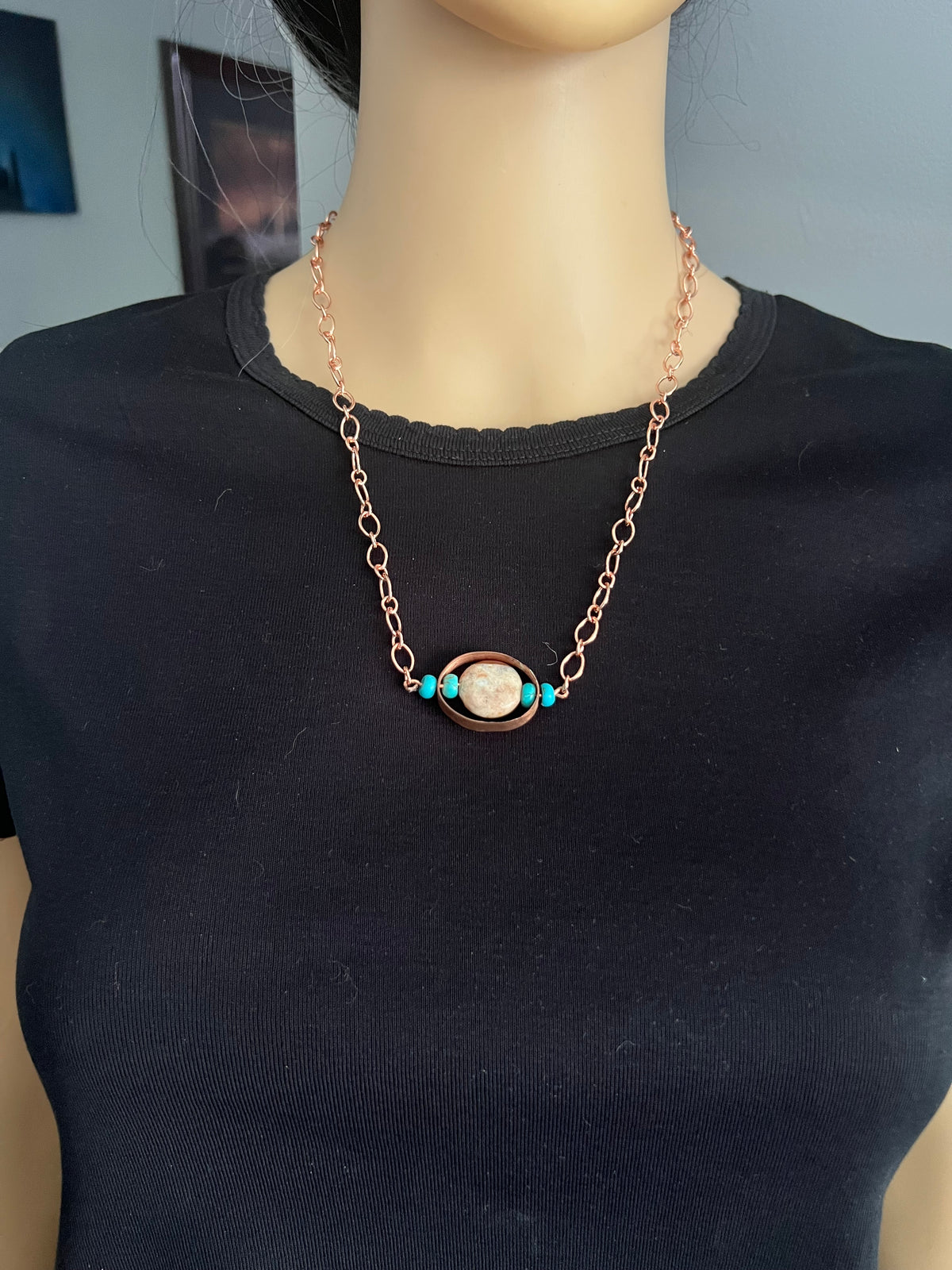 Desert Calm— Copper & Turquoise Balance Necklace