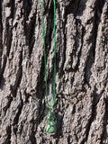 Green Jasper Wire-Wrapped Pendant Necklace – Handcrafted Silver & Emerald Wire Design
