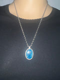 Ocean Blue Gemstone Necklace – Handcrafted Sterling Silver Pendant