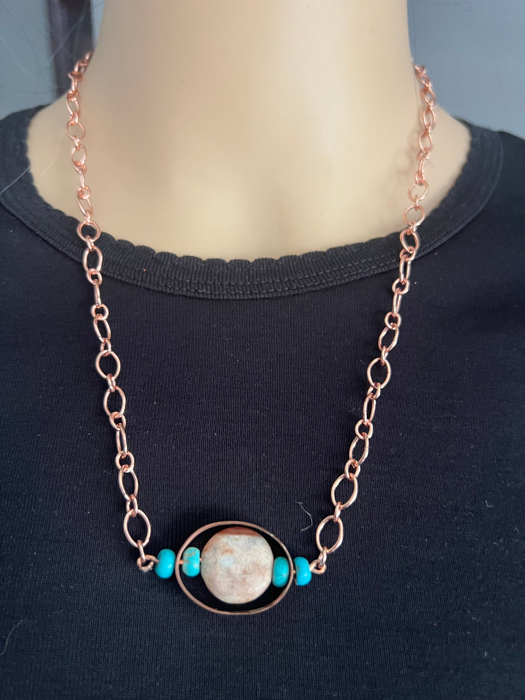 Desert Calm— Copper & Turquoise Balance Necklace