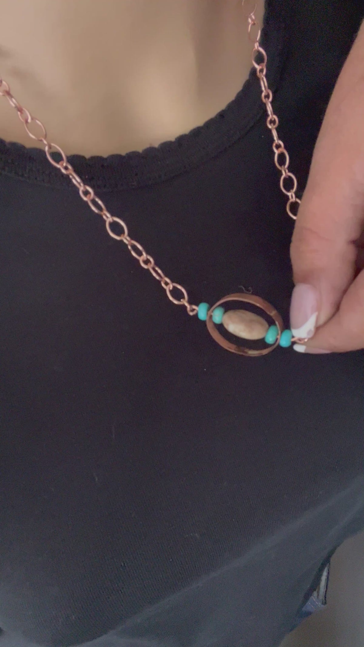 Desert Calm— Copper & Turquoise Balance Necklace