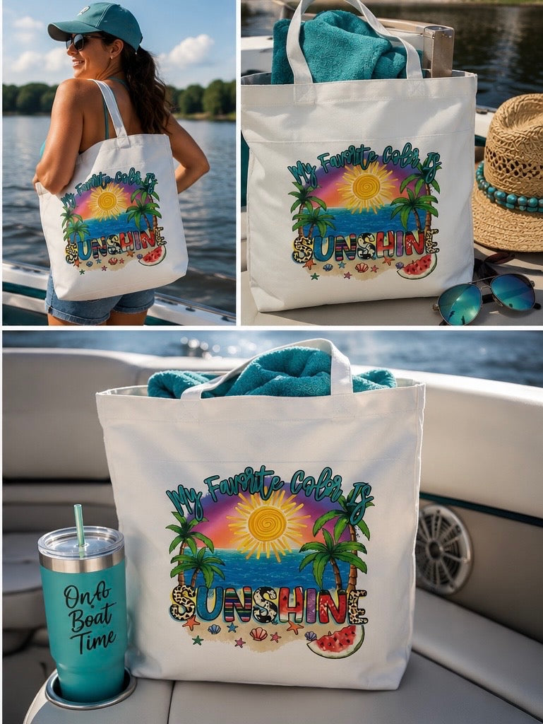 Canvas Boat Tote Bag | Large DTF Coastal Tote | The Crafty Family Co.