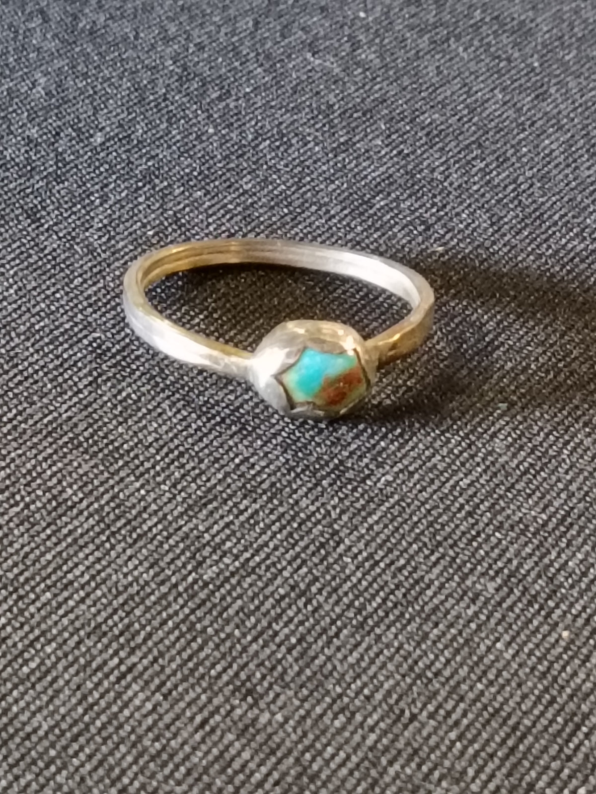 Handcrafted Turquoise Hexagon Ring | Sterling Silver Gemstone Ring