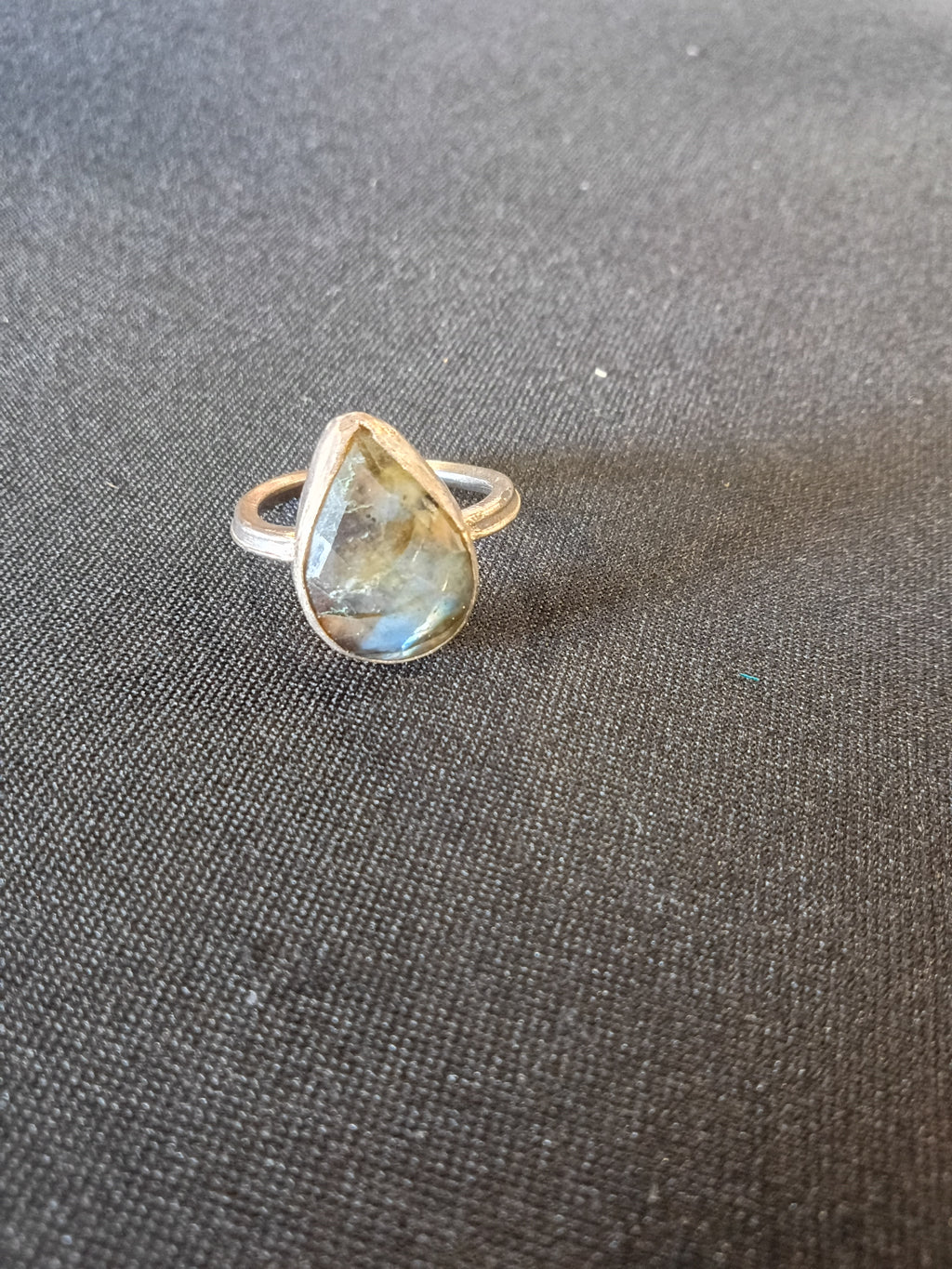 Teardrop Labradorite Sterling Silver Ring – Flash and Fire Statement Gemstone