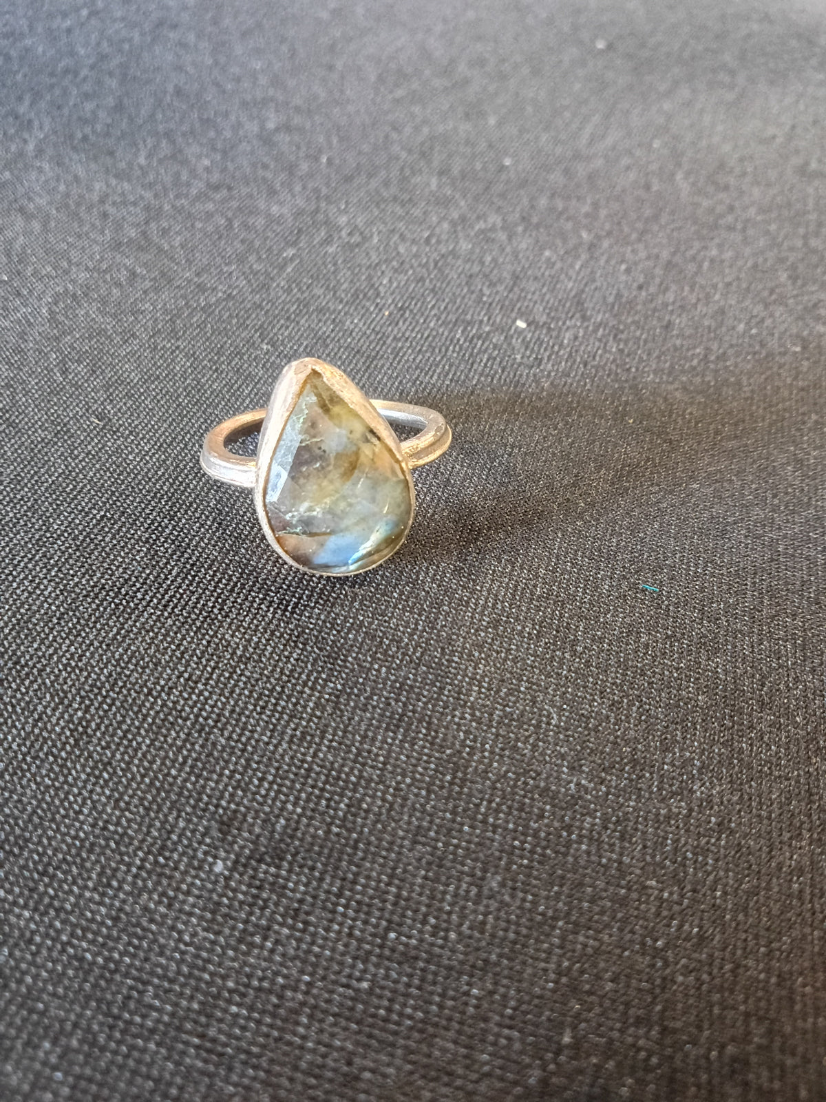 Teardrop Labradorite Sterling Silver Ring – Flash and Fire Statement Gemstone